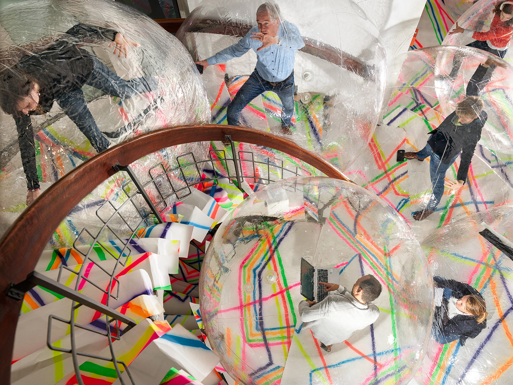 Social Distance Stacks installation